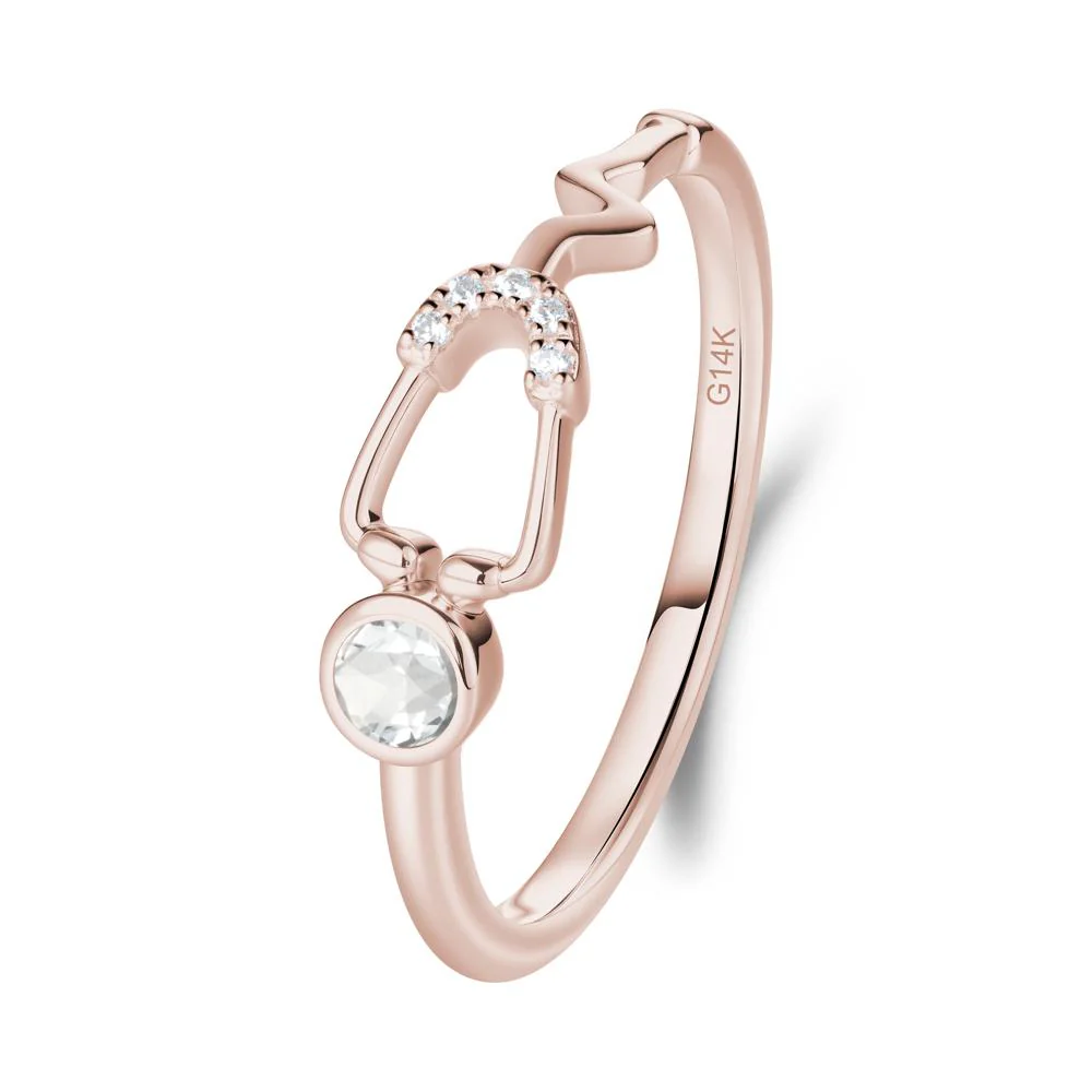 Round White Topaz Stethoscope Ring - Image 5