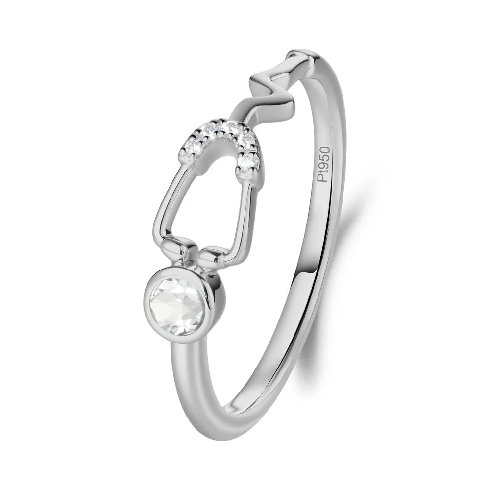 Round White Topaz Stethoscope Ring - Image 7