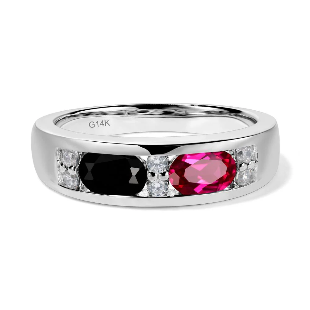 Oval Ruby and Black Spinel Ring - Image 3