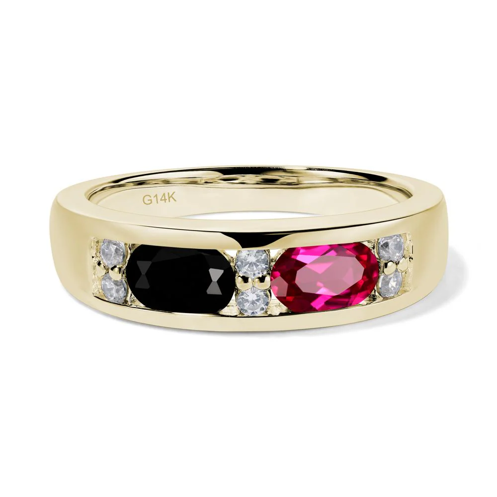 Oval Ruby and Black Spinel Ring - Image 4
