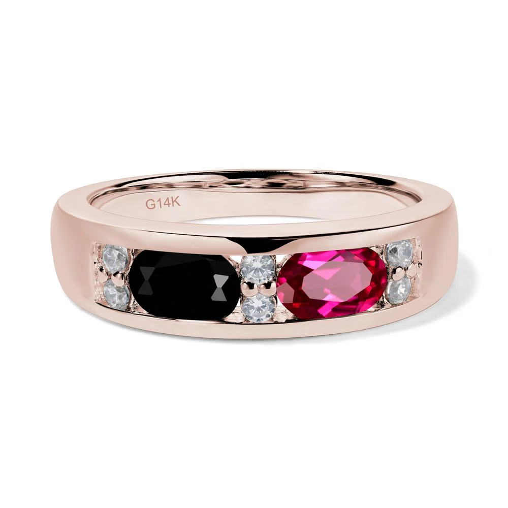 Oval Ruby and Black Spinel Ring - Image 5