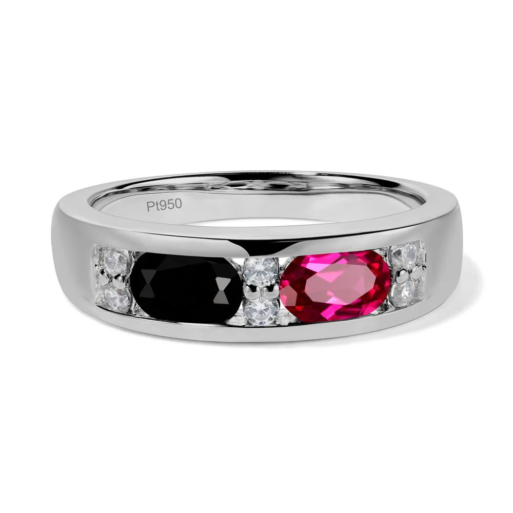 Oval Ruby and Black Spinel Ring - Image 6