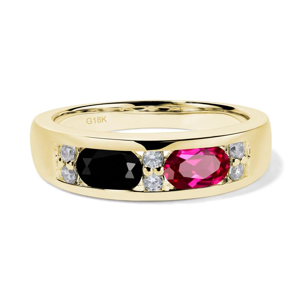 Oval Ruby and Black Spinel Ring - Image 8