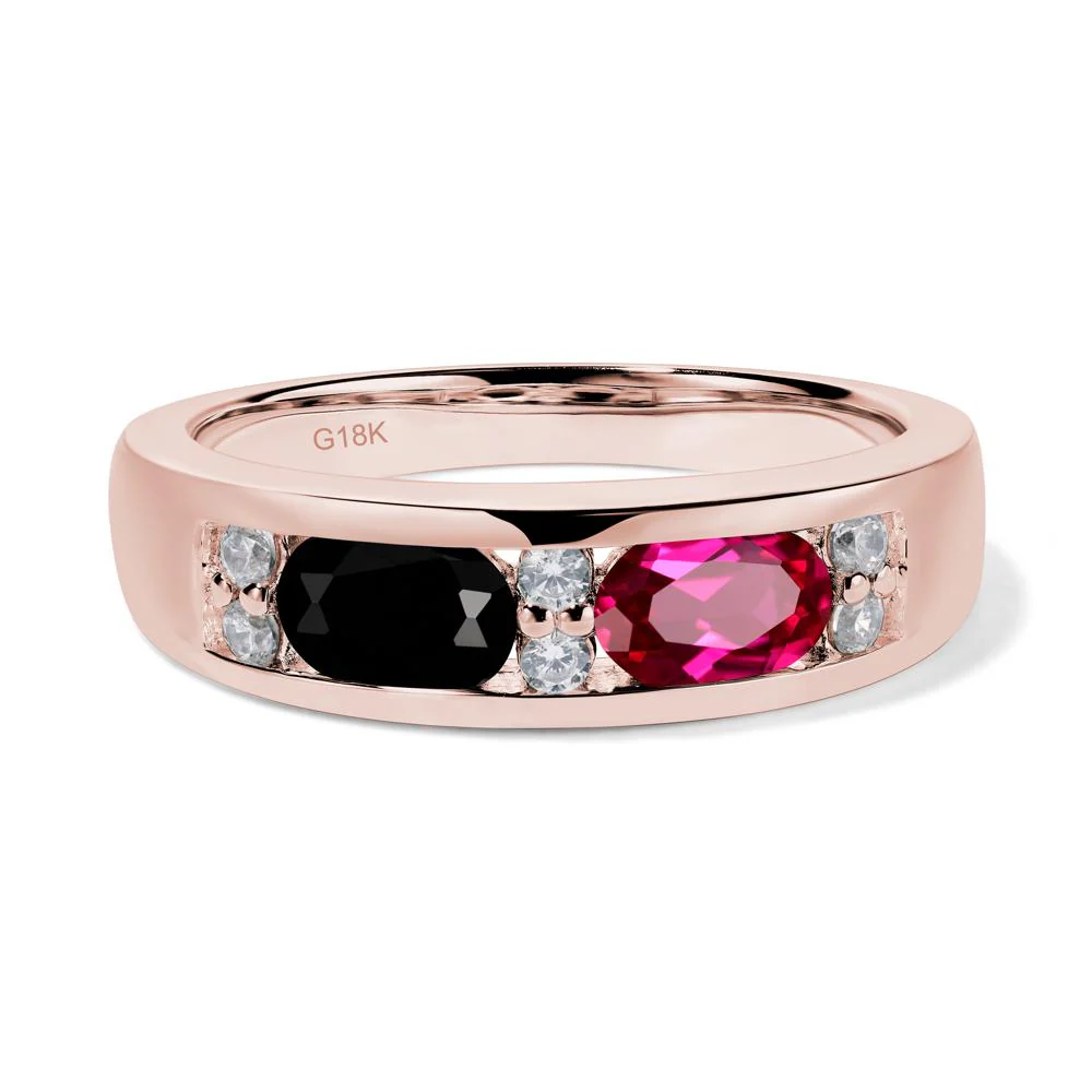 Oval Ruby and Black Spinel Ring - Image 9