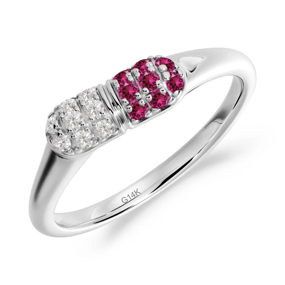 Ruby and Cubic Zirconia Cluster Ring for Nurses Day - Image 2