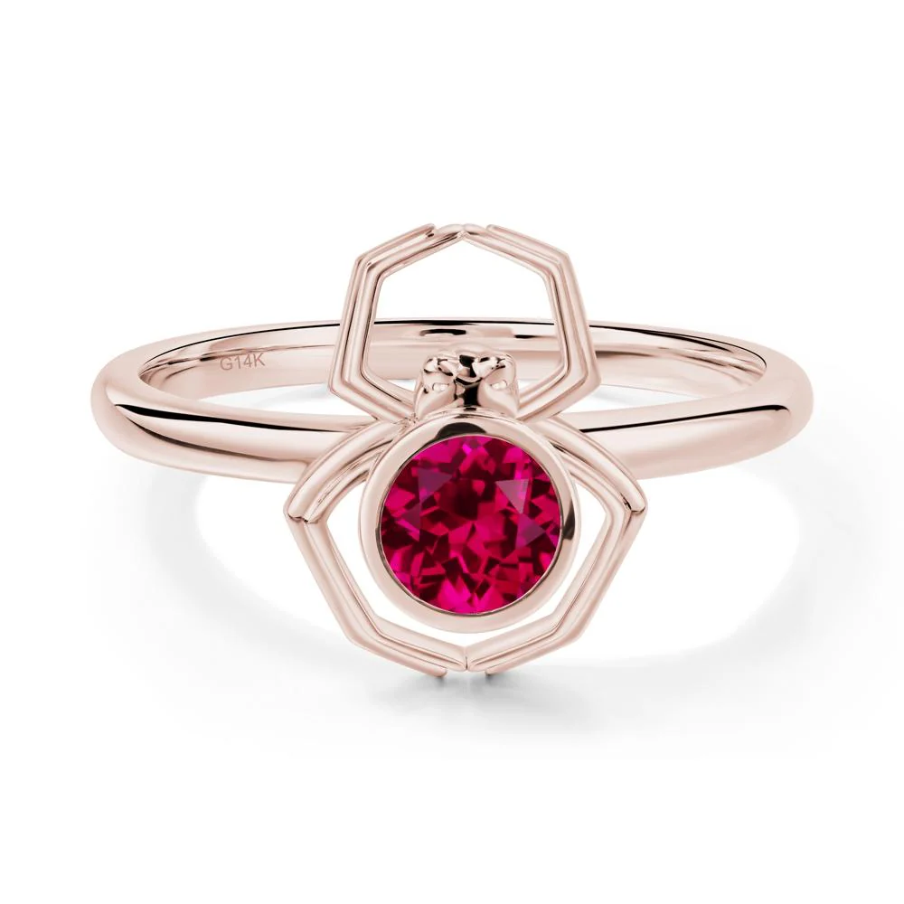 Ruby Bezel Set Spider Ring