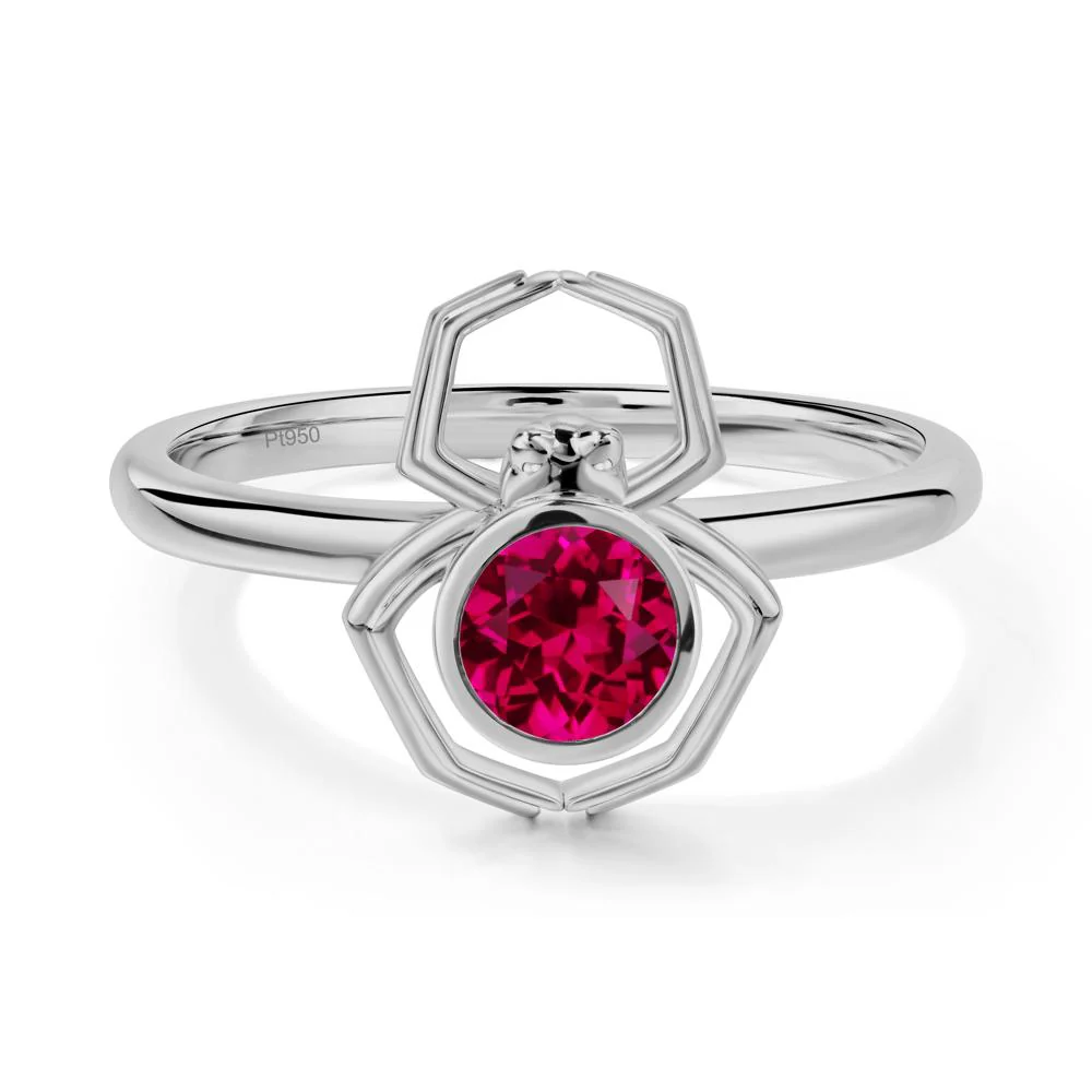 Ruby Bezel Set Spider Ring - Image 4
