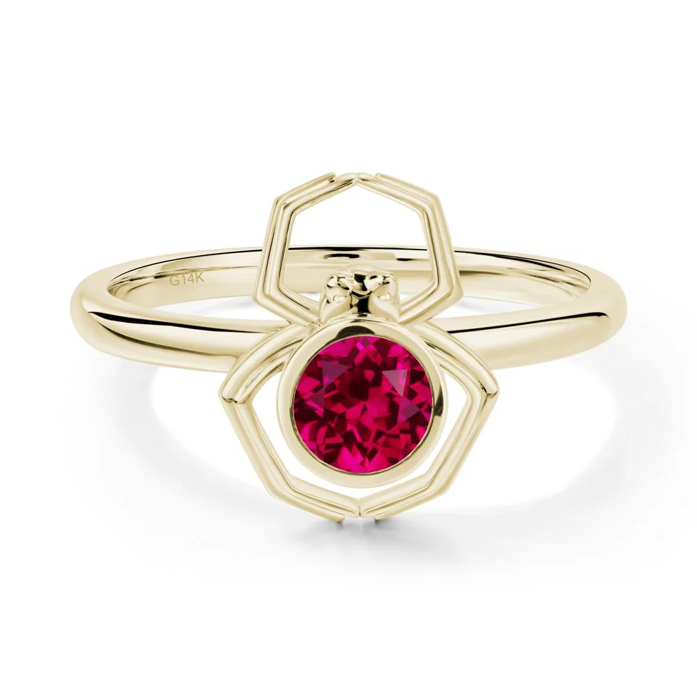 Ruby Bezel Set Spider Ring - Image 8