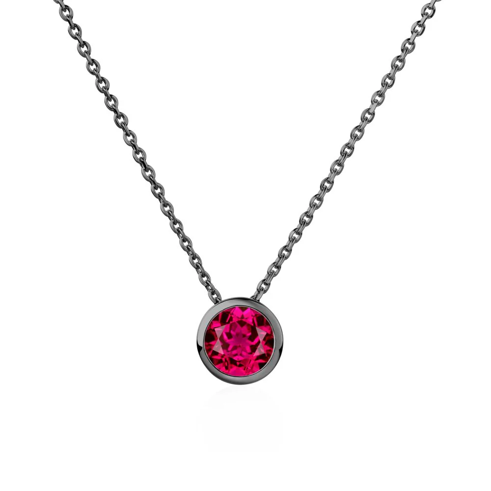 Ruby Bezel Solitaire Necklace - Image 6