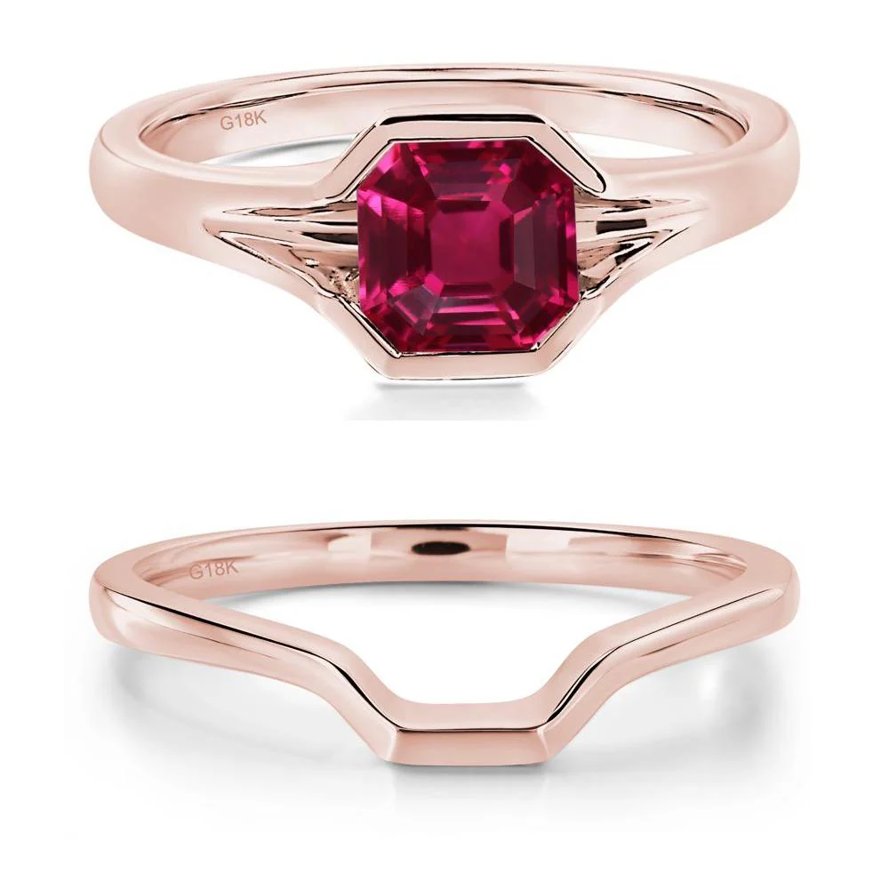 Asscher Cut Ruby Ring - Image 17
