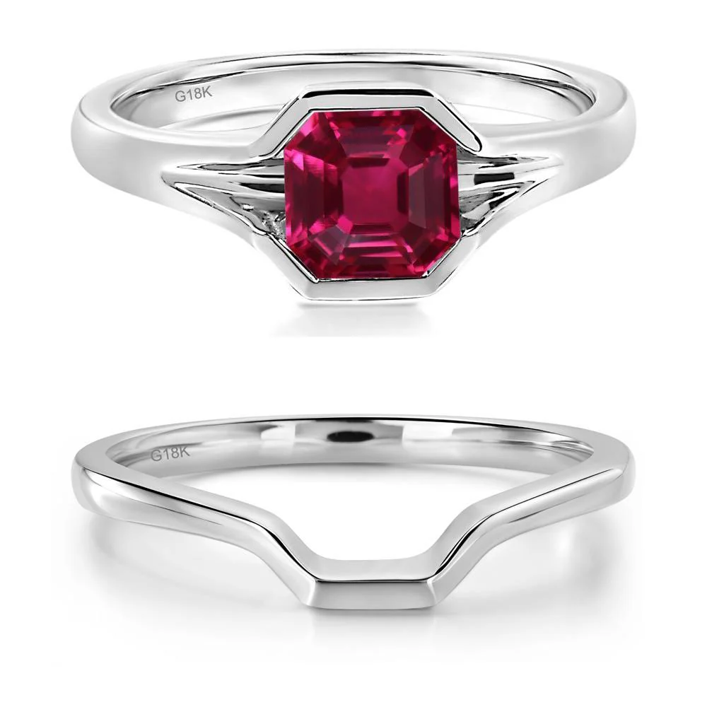 Asscher Cut Ruby Ring - Image 19