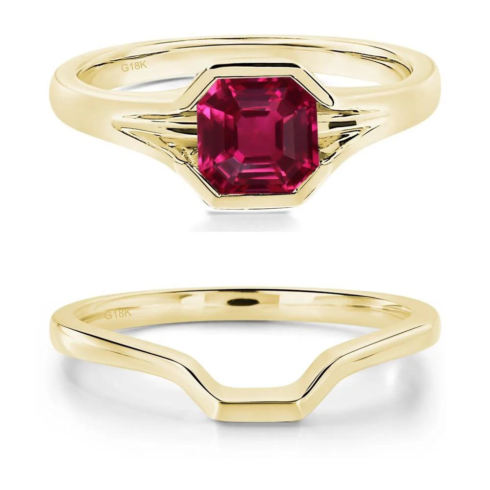 Asscher Cut Ruby Ring - Image 21