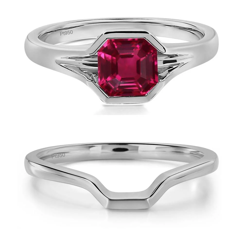 Asscher Cut Ruby Ring - Image 25
