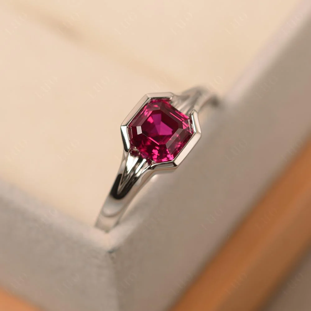 Asscher Cut Ruby Ring - Image 30