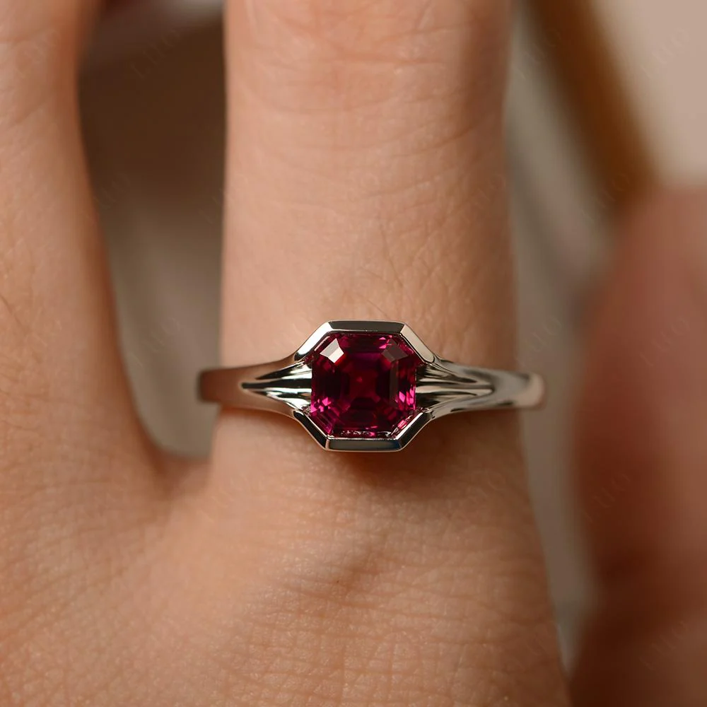 Asscher Cut Ruby Ring - Image 32