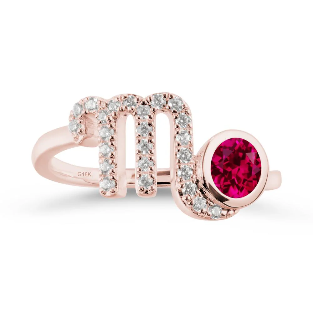 Ruby Bypass Scorpio Zodiac Ring-Resourceful & Brave - Image 5