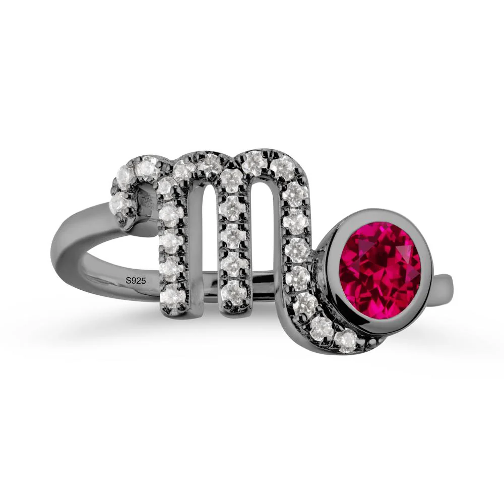 Ruby Bypass Scorpio Zodiac Ring-Resourceful & Brave - Image 8