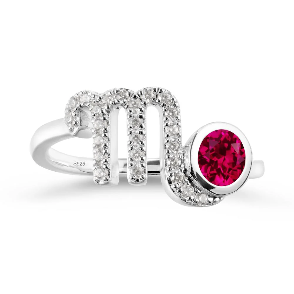 Ruby Bypass Scorpio Zodiac Ring-Resourceful & Brave - Image 9