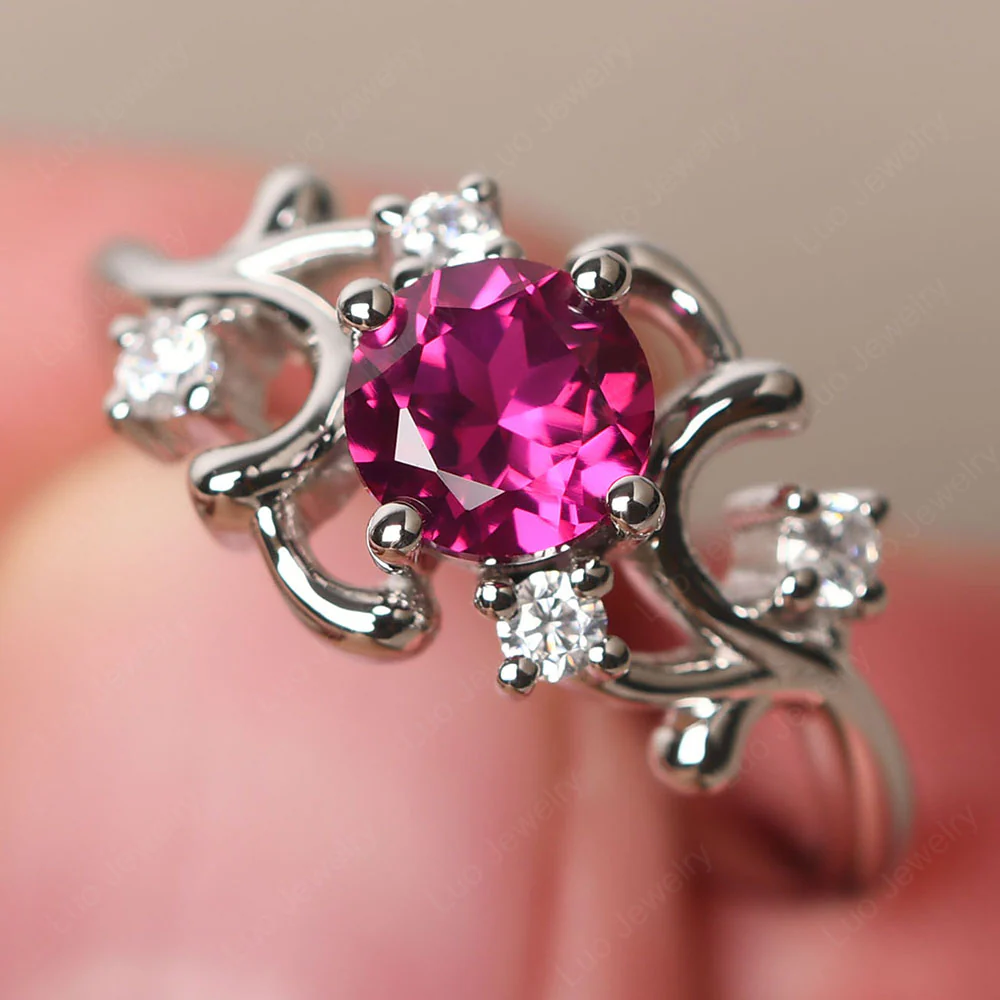 Ruby Intricate Engagement Ring