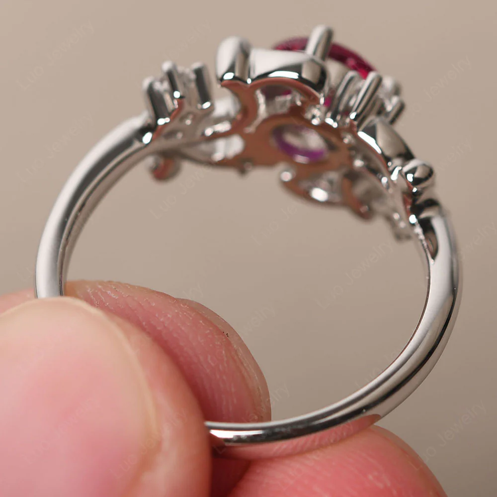 Ruby Intricate Engagement Ring - Image 3