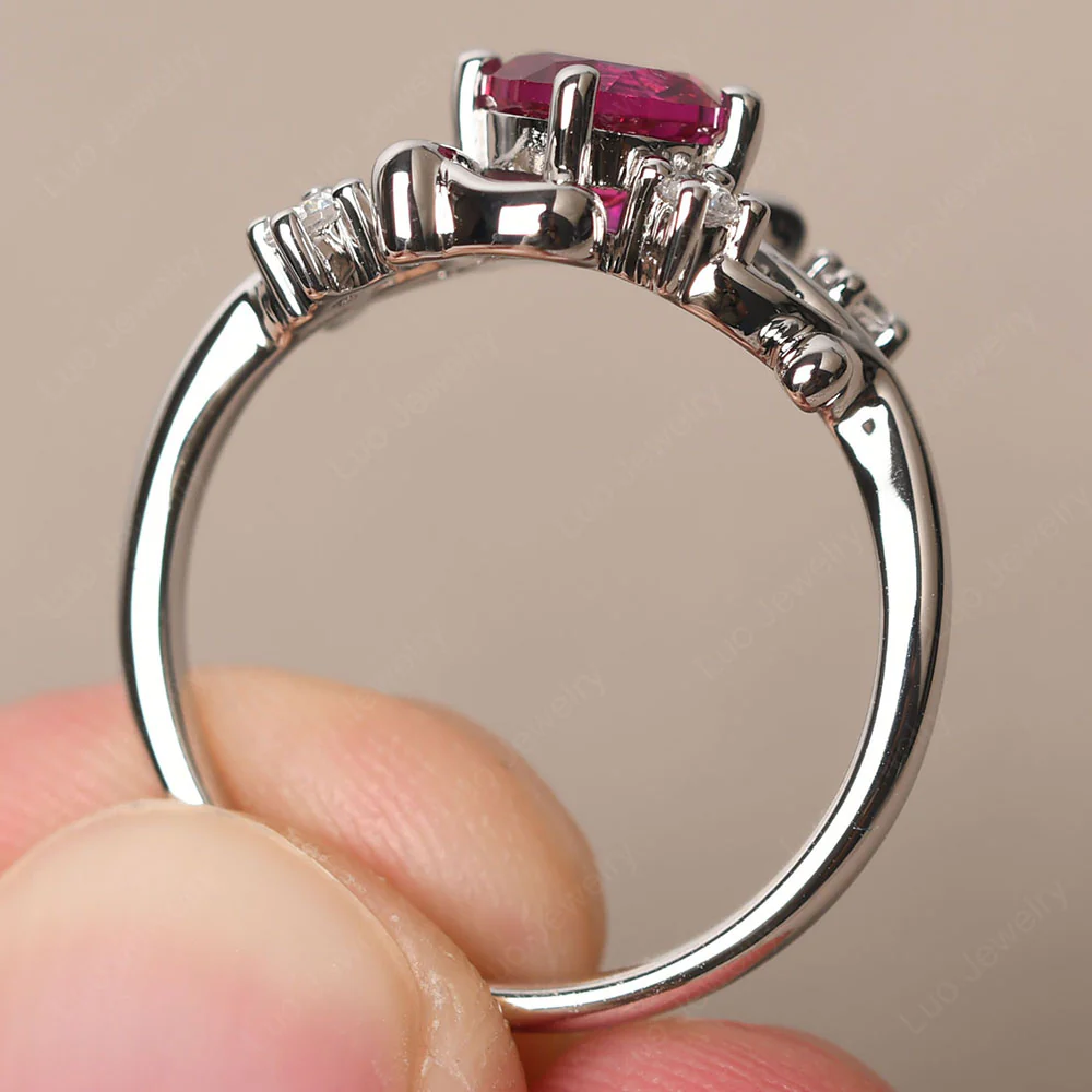 Ruby Intricate Engagement Ring - Image 4