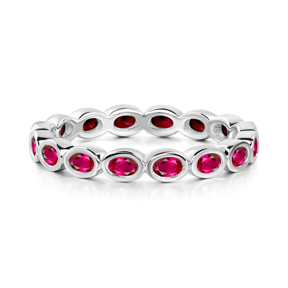 Ruby Eternity Oval Ring - Image 9