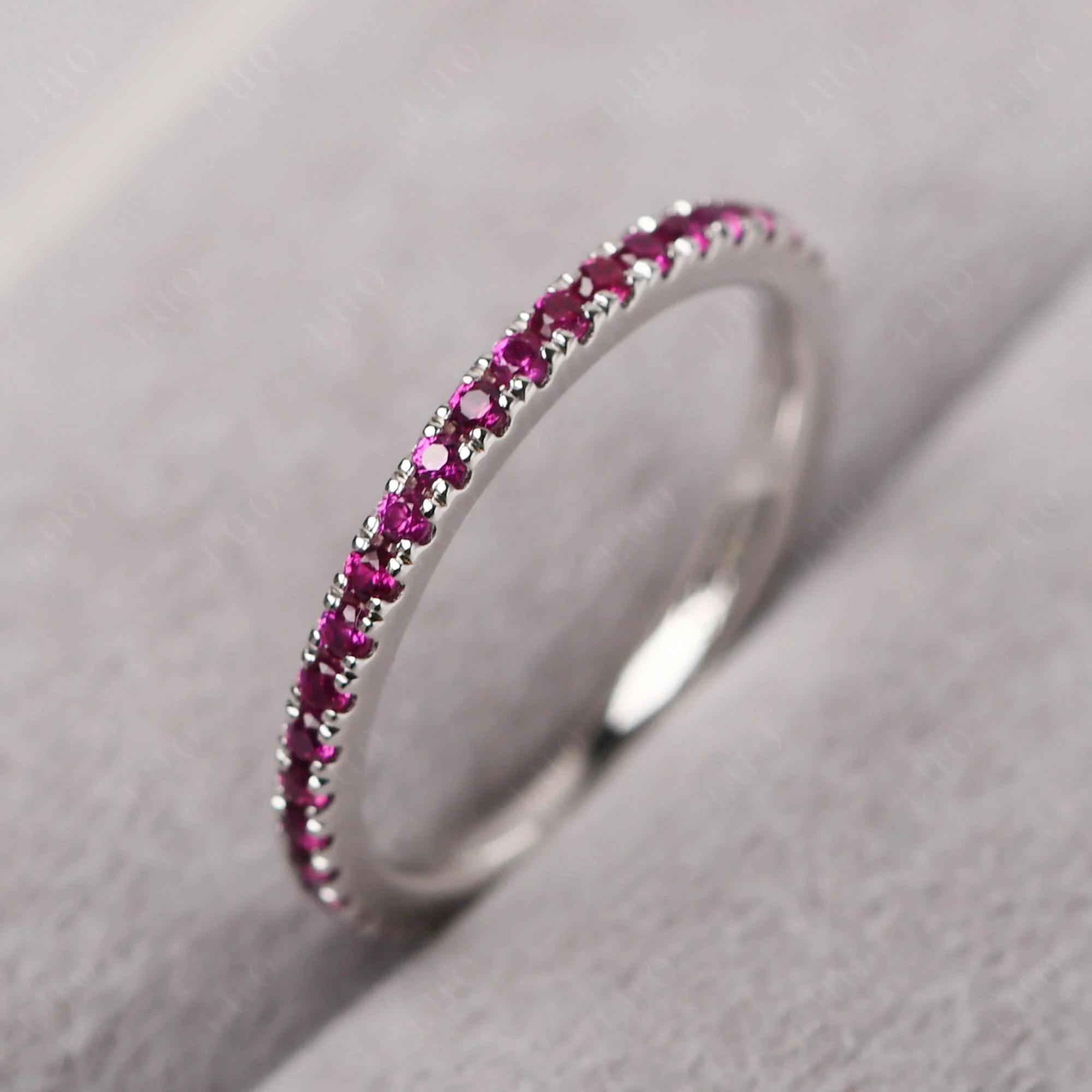 Ruby Pave Eternity Ring - Image 10