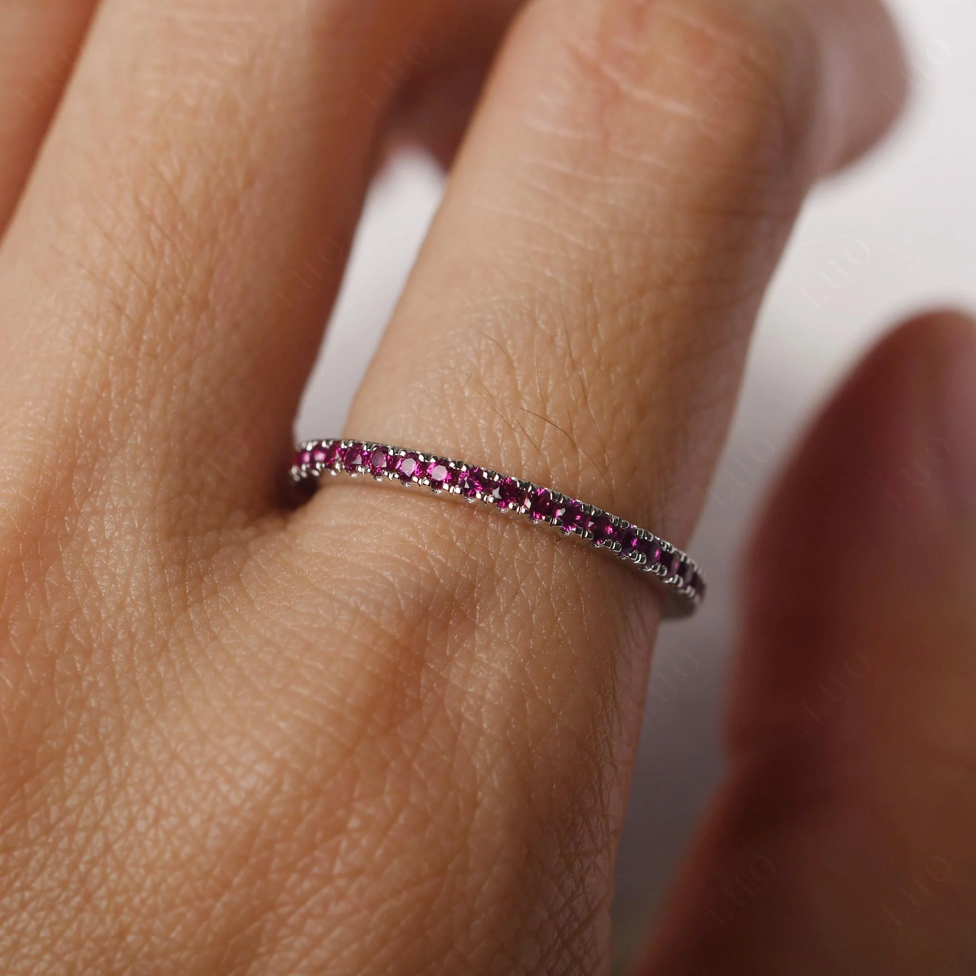 Ruby Pave Eternity Ring - Image 15
