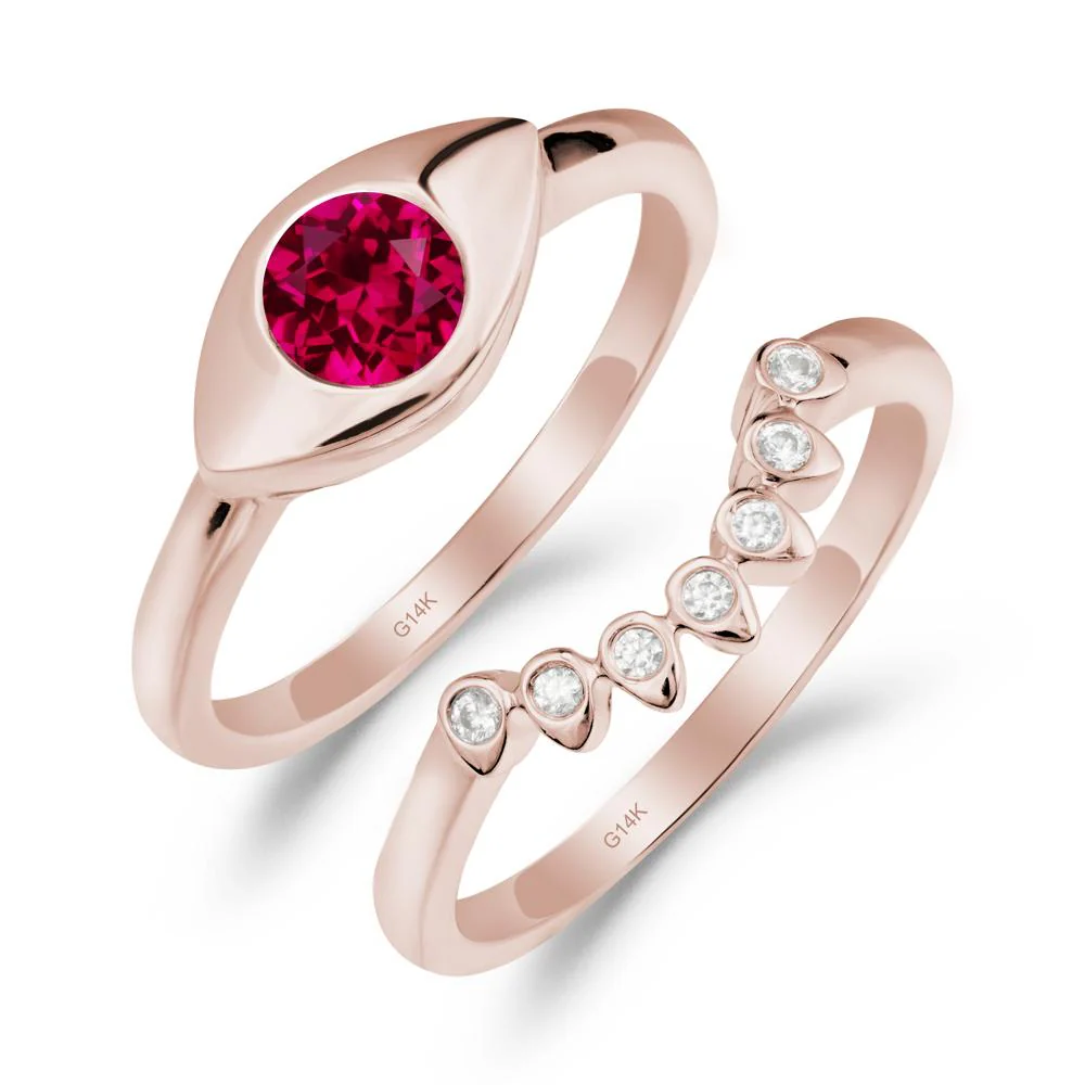 Ruby Evil Eye Ring Set - Image 5
