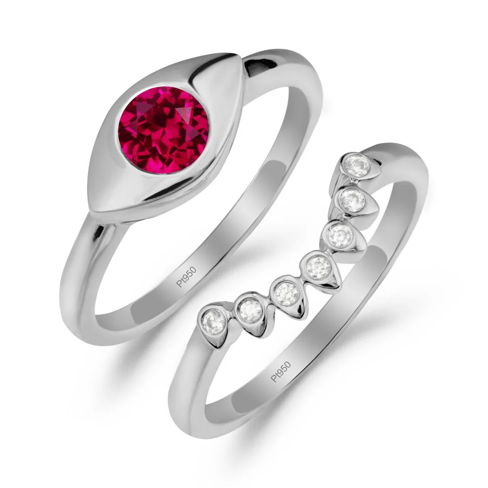 Ruby Evil Eye Ring Set - Image 6