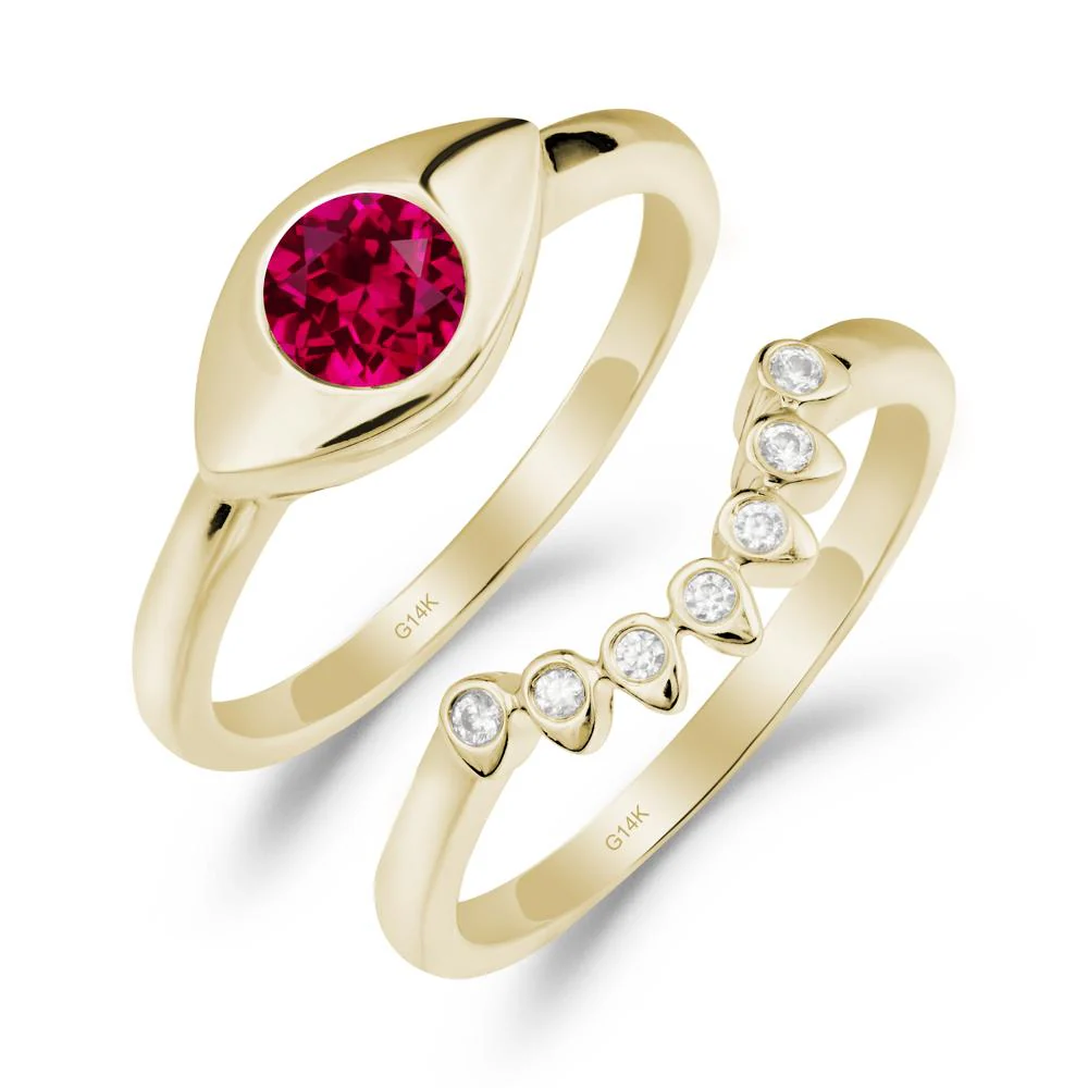 Ruby Evil Eye Ring Set - Image 7