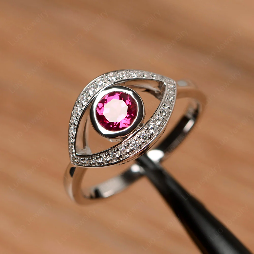 Ruby Evil Eye Ring - Image 2