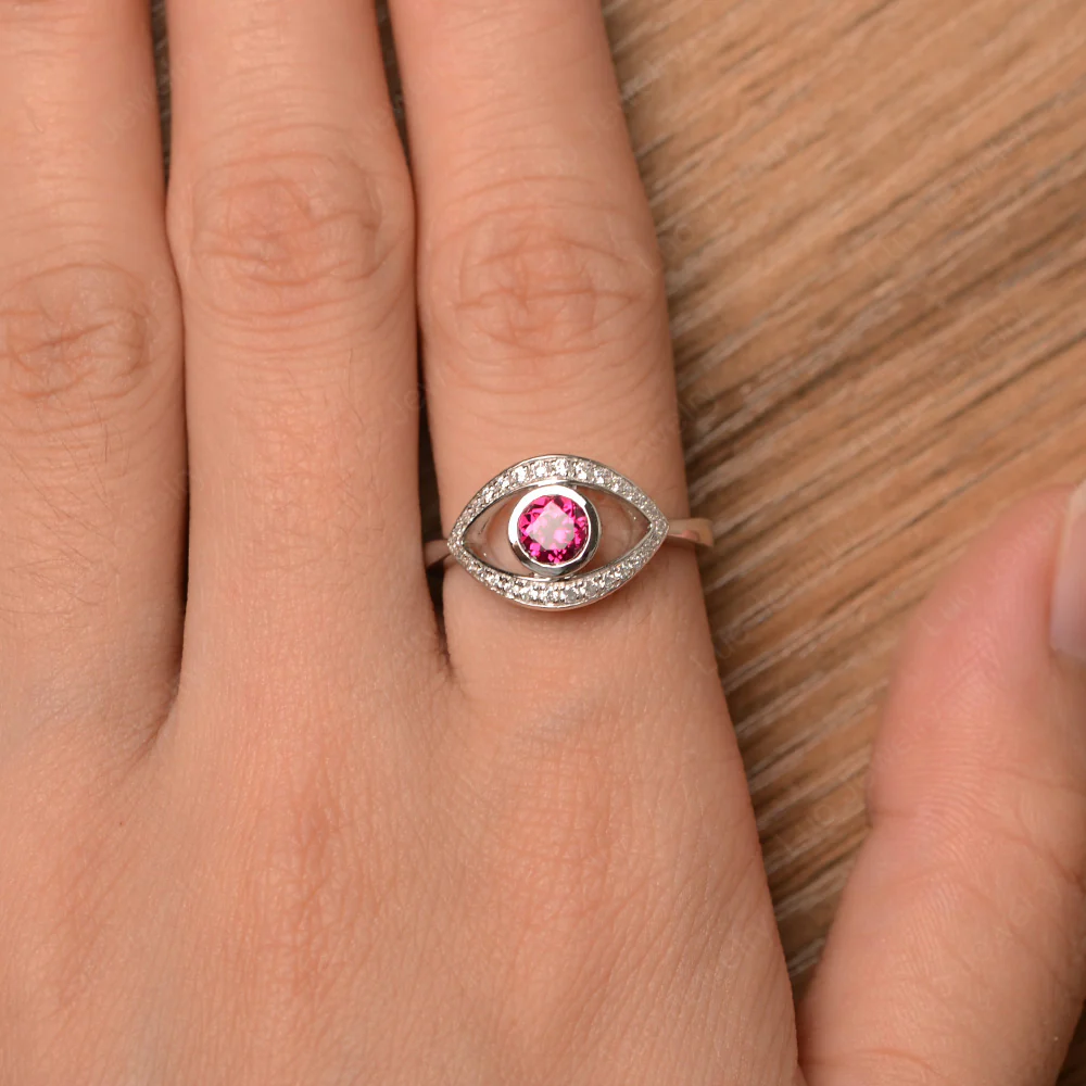 Ruby Evil Eye Ring - Image 4