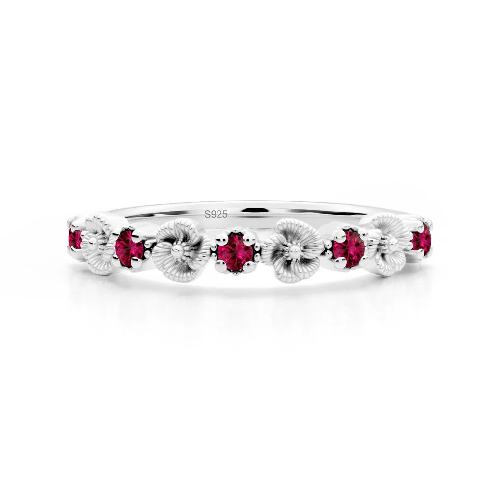 Ruby Flower Eternity Ring - Image 9
