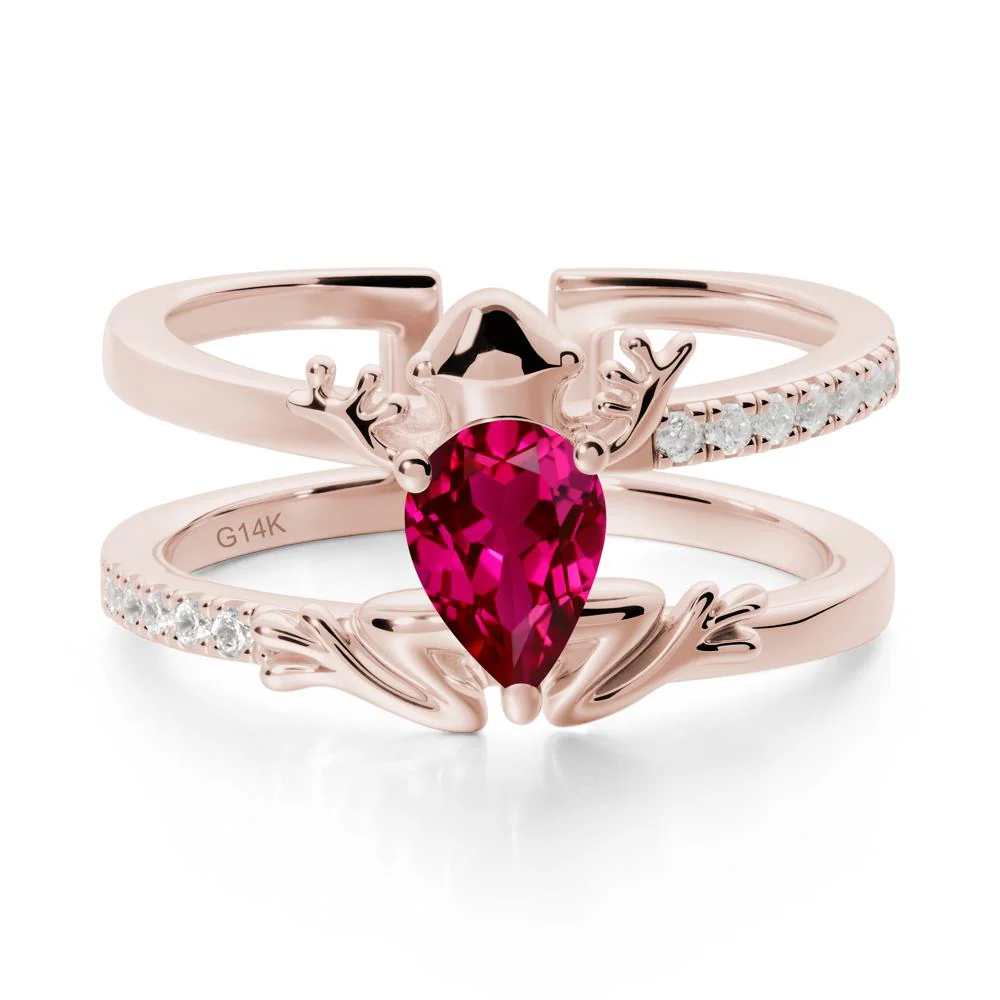 Ruby Frog Double Band Ring - Image 2