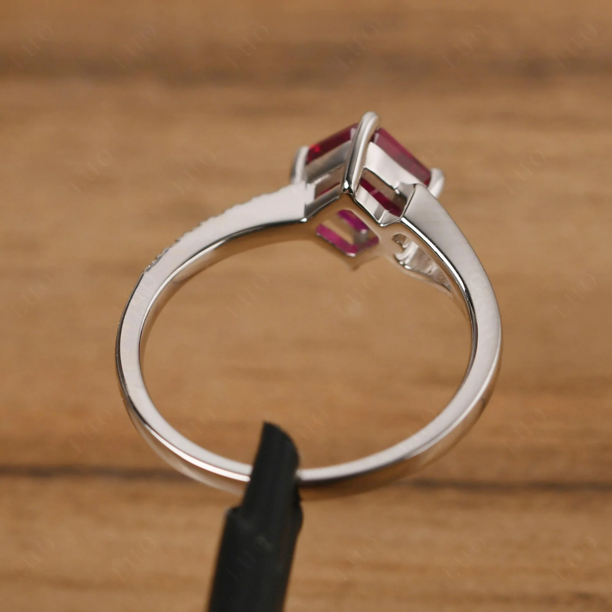 Ruby Ring Asscher Engagement Ring - Image 13