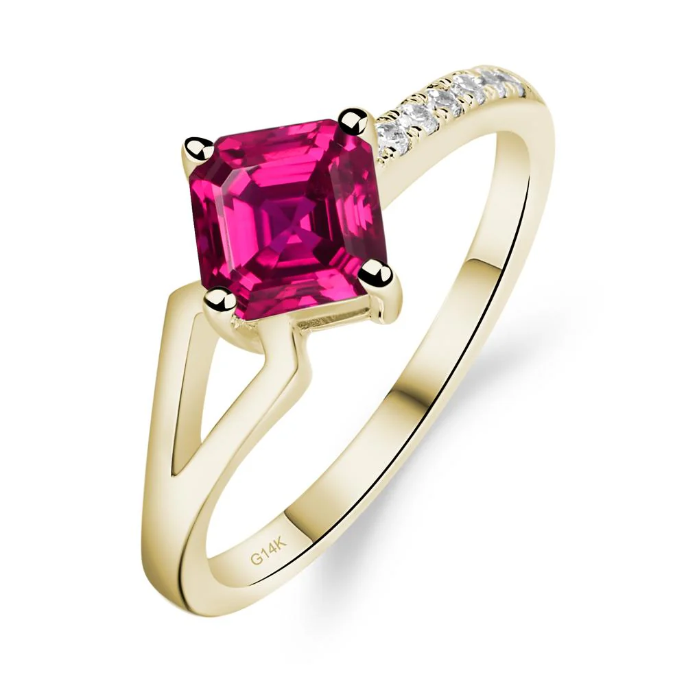 Ruby Ring Asscher Engagement Ring - Image 4