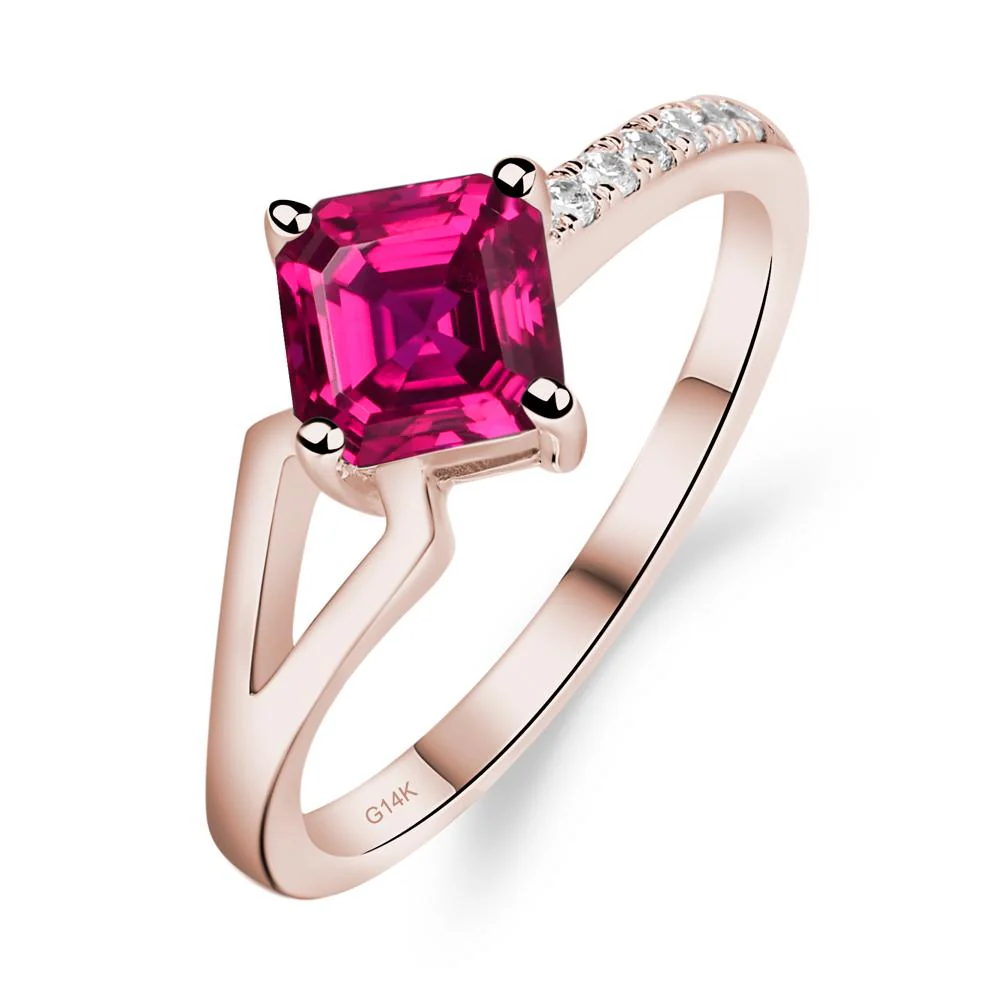 Ruby Ring Asscher Engagement Ring - Image 5
