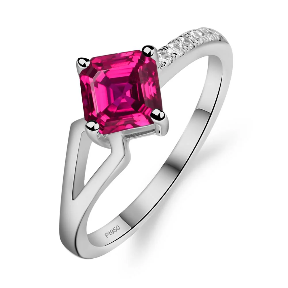 Ruby Ring Asscher Engagement Ring - Image 6