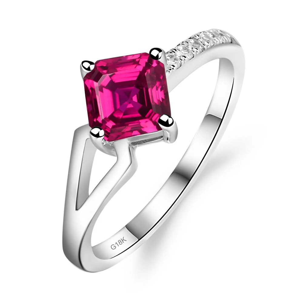 Ruby Ring Asscher Engagement Ring - Image 7
