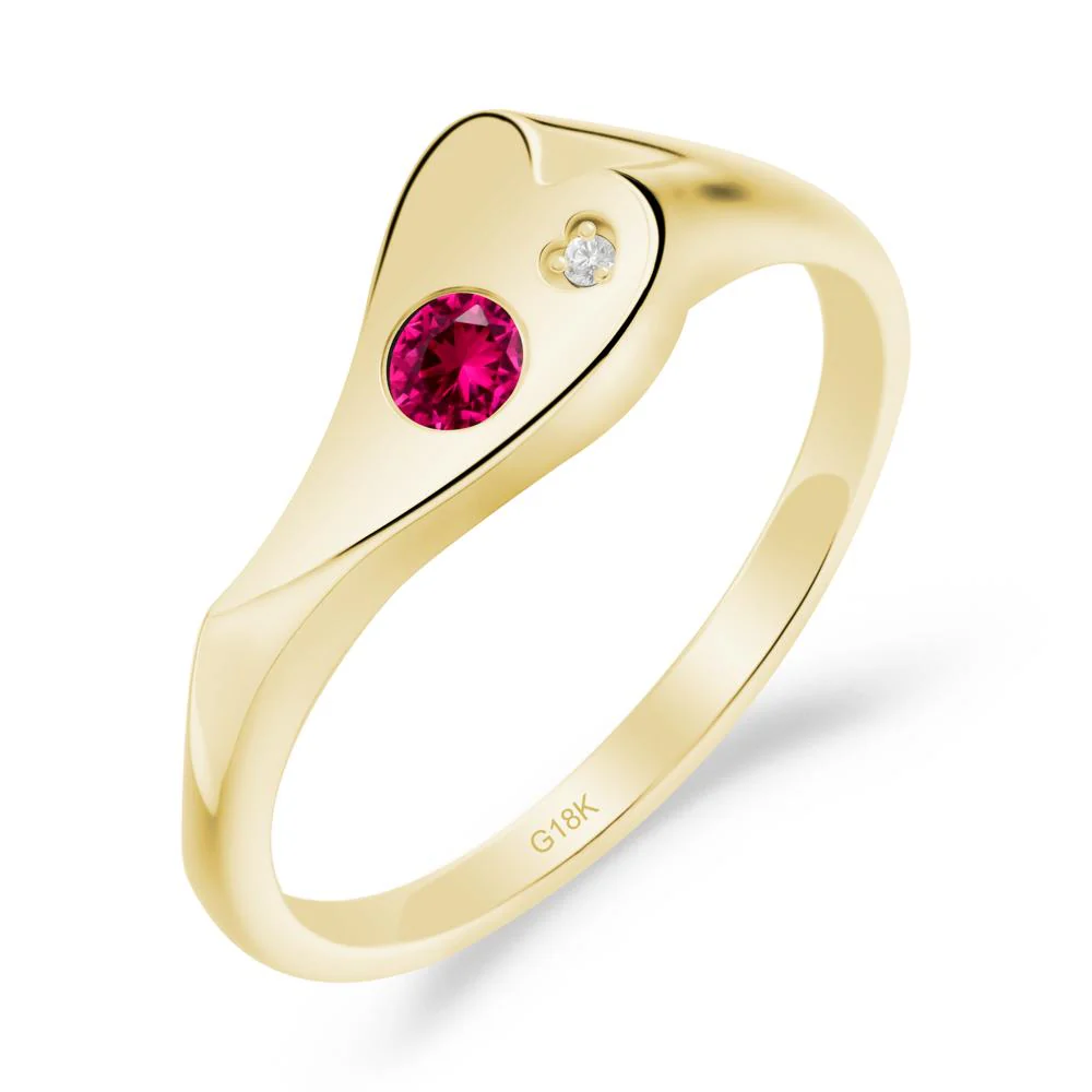 Ruby Heart Shaped Engagement Ring - Image 3