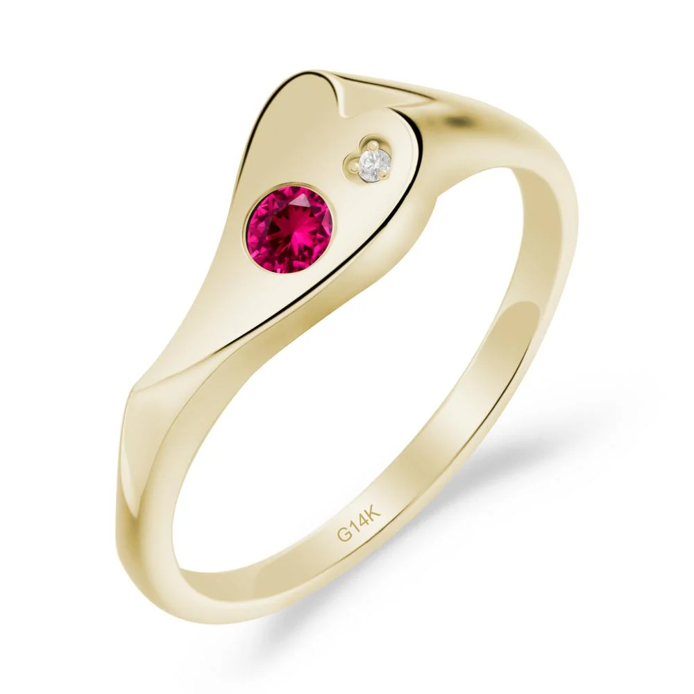 Ruby Heart Shaped Engagement Ring - Image 5