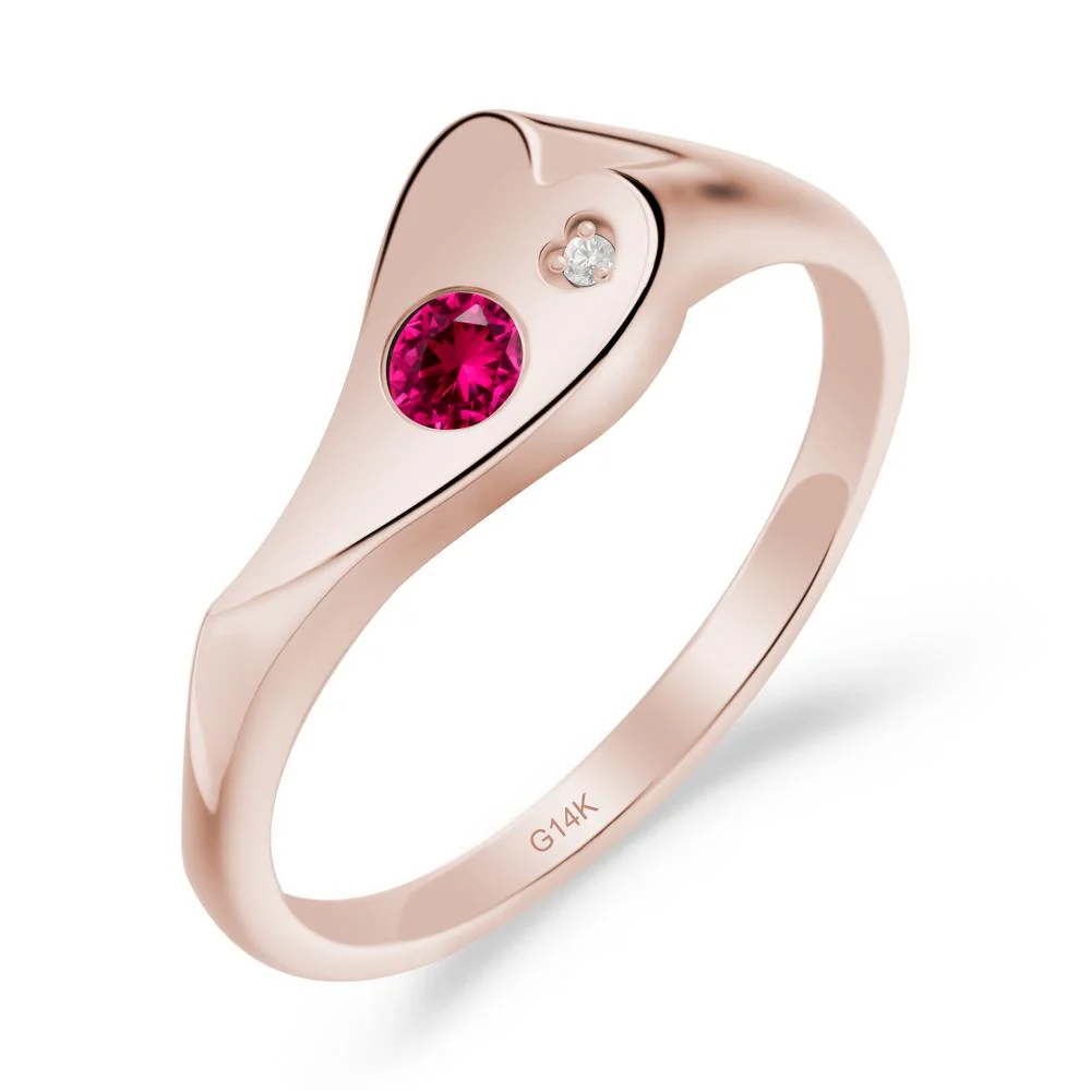 Ruby Heart Shaped Engagement Ring - Image 9