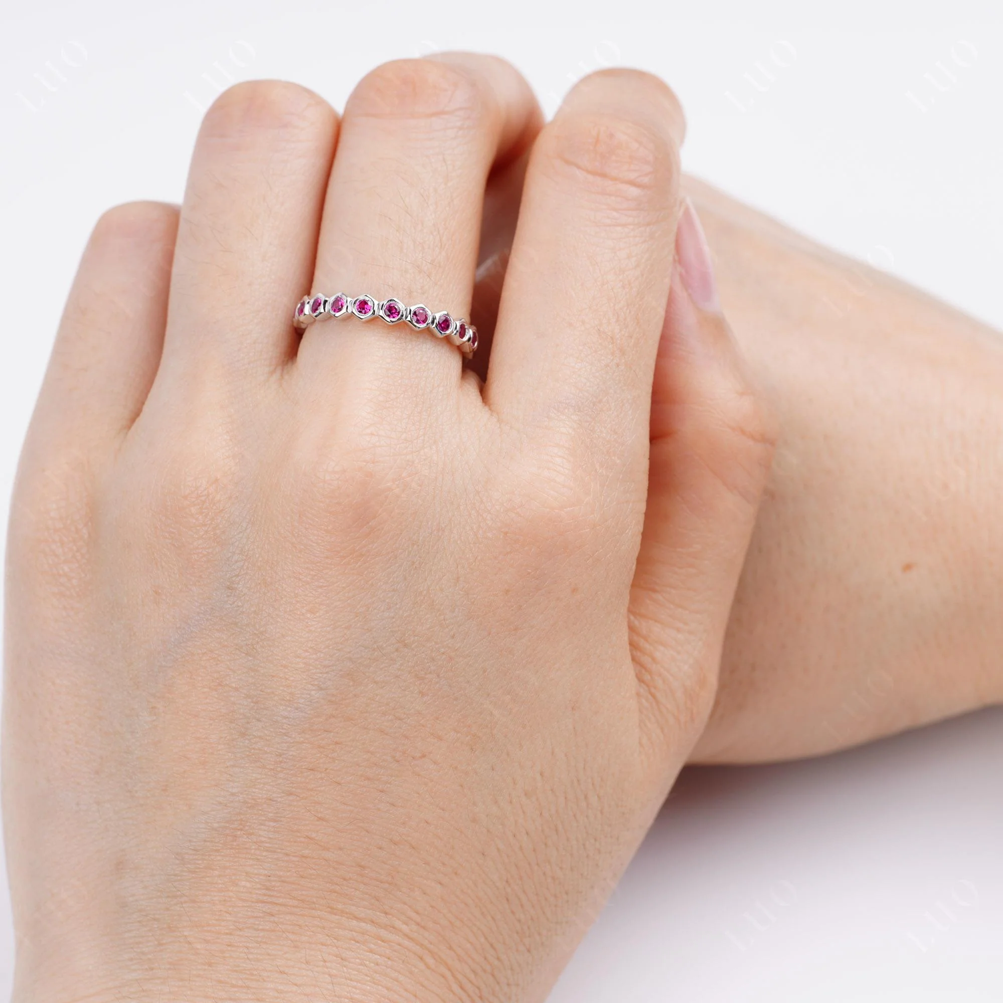 Ruby Honeycomb Ring - Image 4