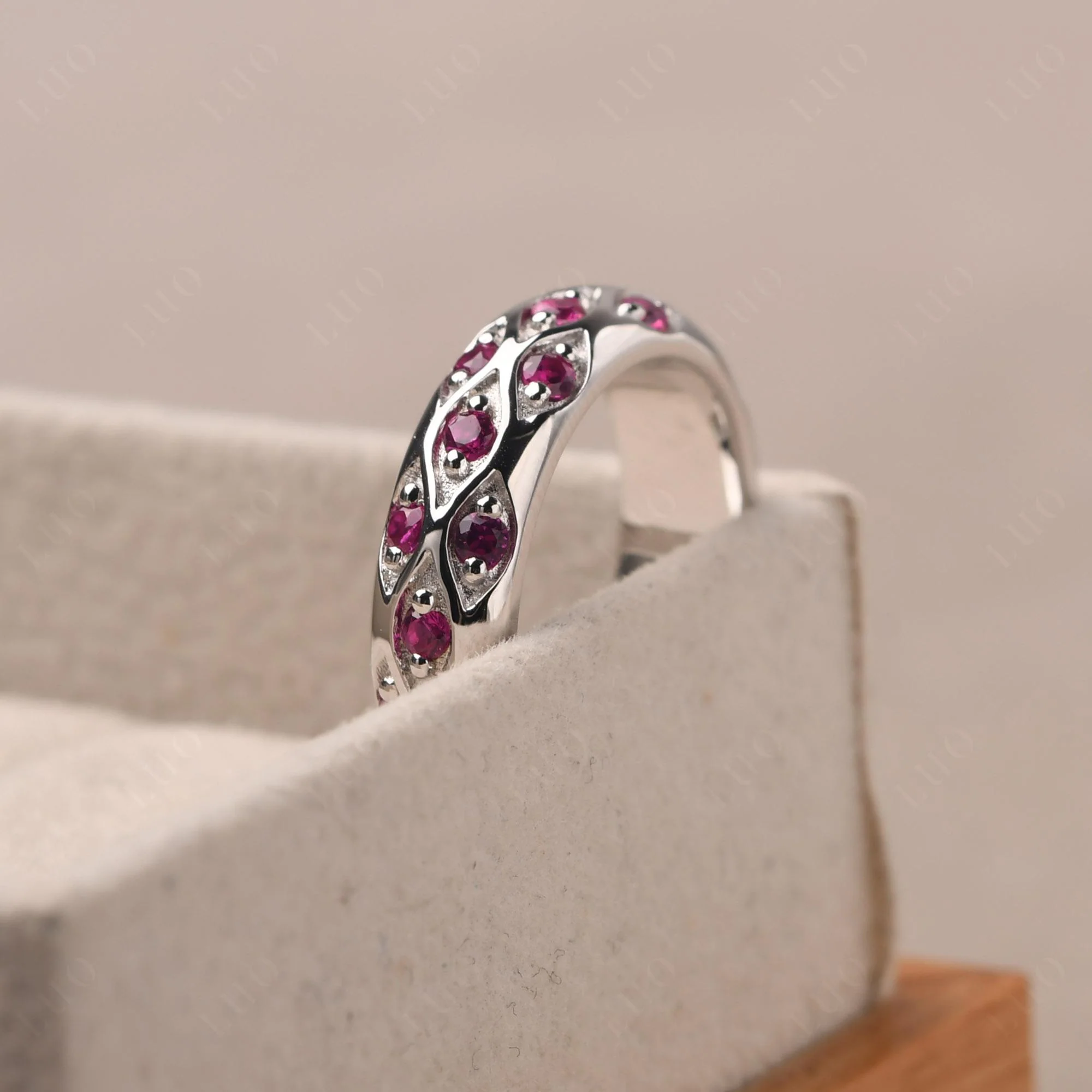 Ruby Three Row Eternity Ring - Image 13