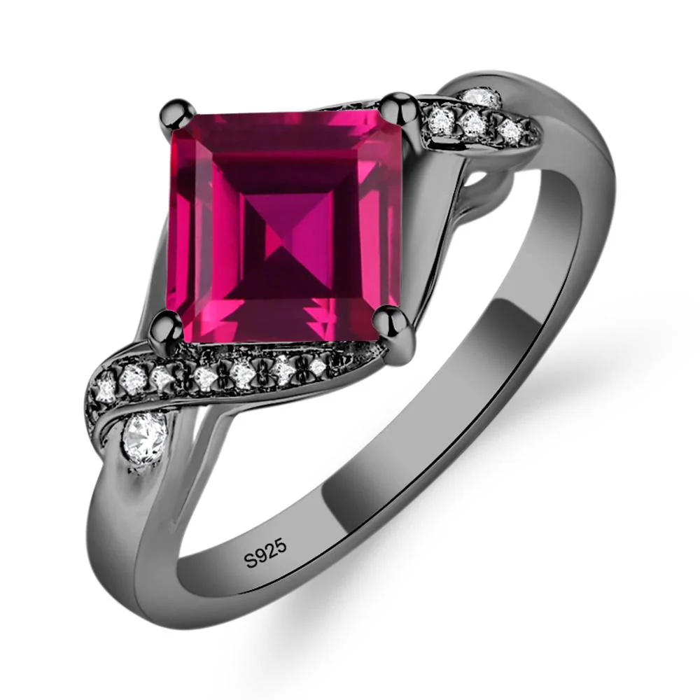 Ruby Kite Set Square Cut Ring