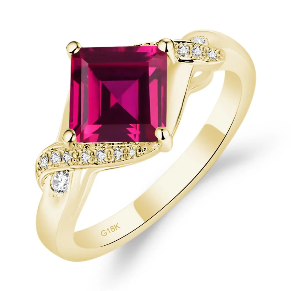Ruby Kite Set Square Cut Ring - Image 2