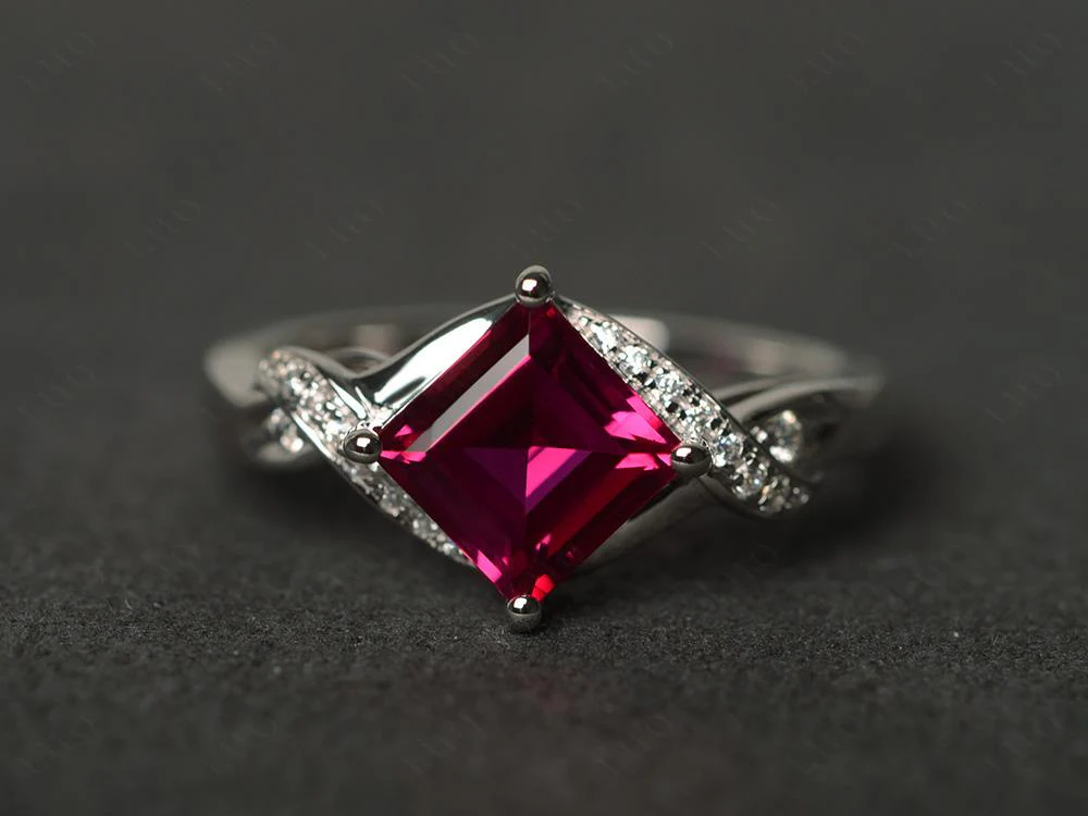 Ruby Kite Set Square Cut Ring - Image 29