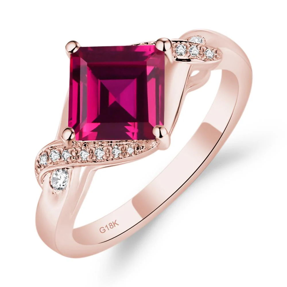 Ruby Kite Set Square Cut Ring - Image 3