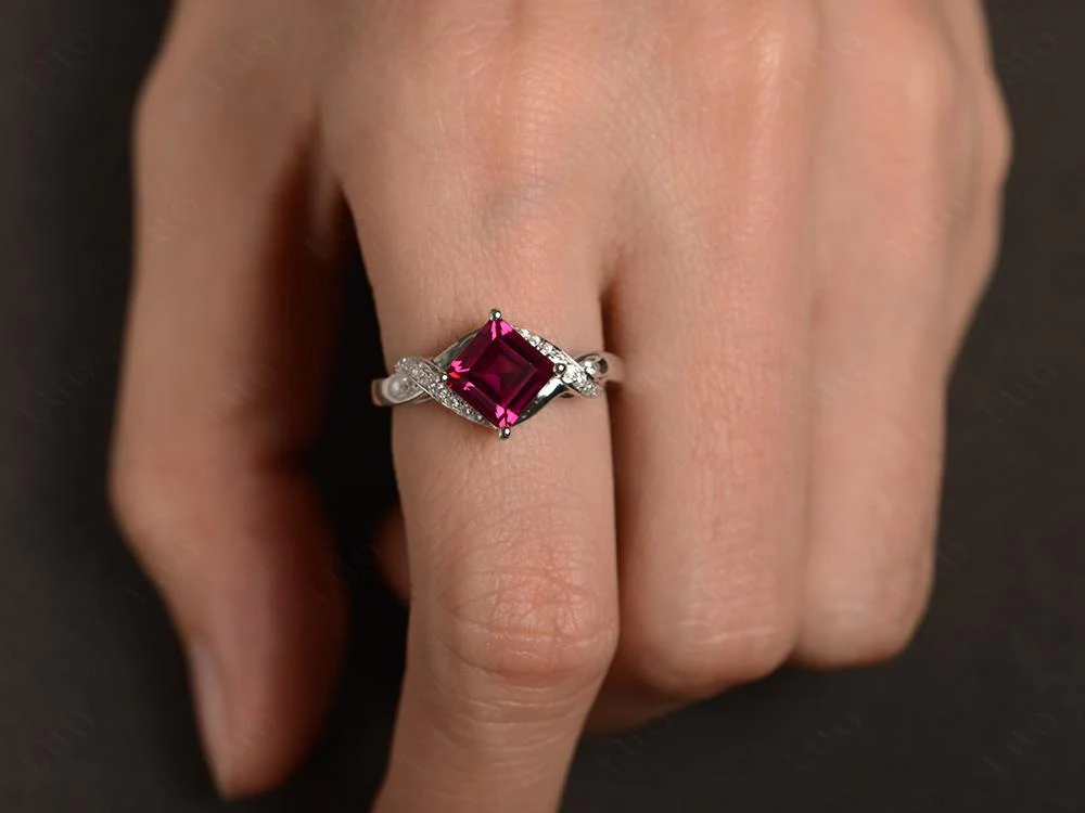 Ruby Kite Set Square Cut Ring - Image 32